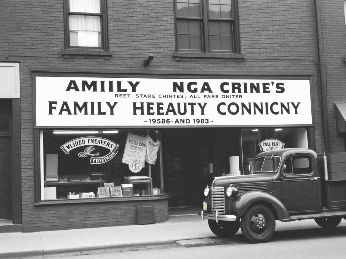 Archival photograph of the original Glendale storefront, established 1938